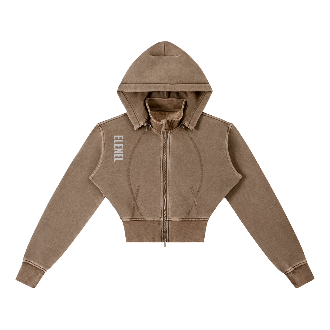 Vintage Washed Cropped Fleece Hoodie