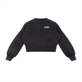 Mineral Wash Balloon Sleeve Cropped Sweater