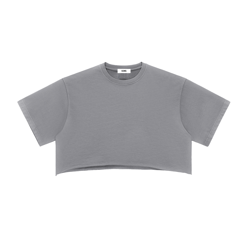 Snow Washed Raw Edge Crop Top