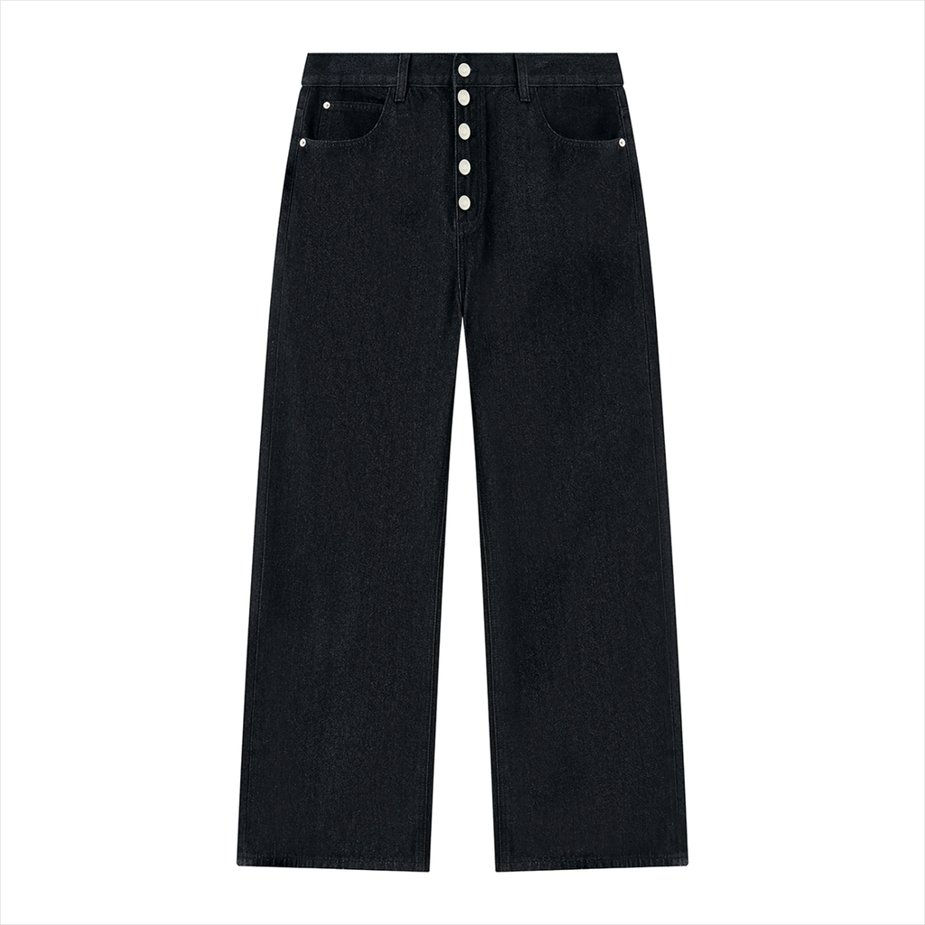 Men's Vintage Wash Wide Leg Denim Jeans