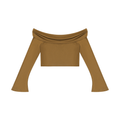 Women's Off-the-Shoulder Bell Sleeve Crop T-Shirt