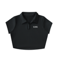 V-Neck Lapel Crop Top