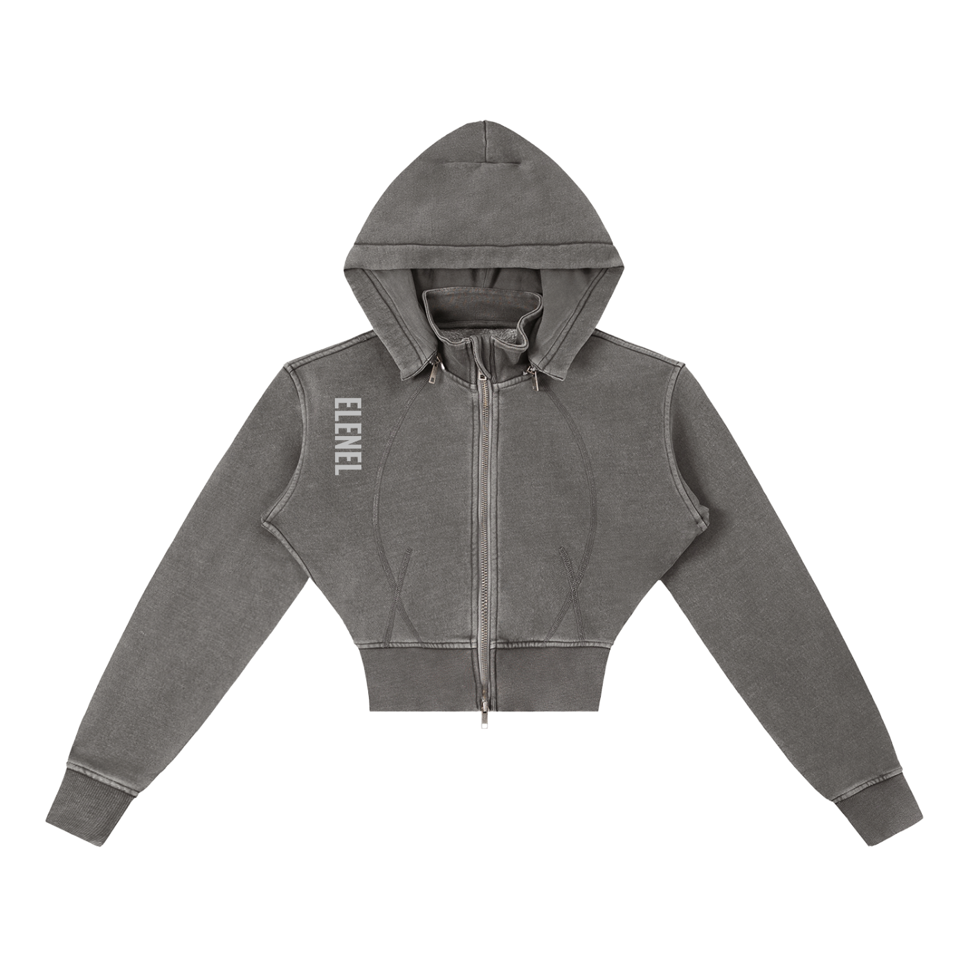 Vintage Washed Cropped Fleece Hoodie