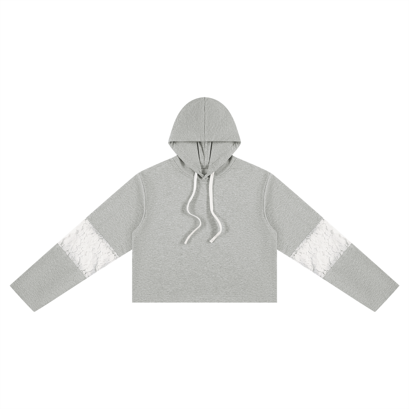 Women’s Cropped Lace-Panel Hoodie