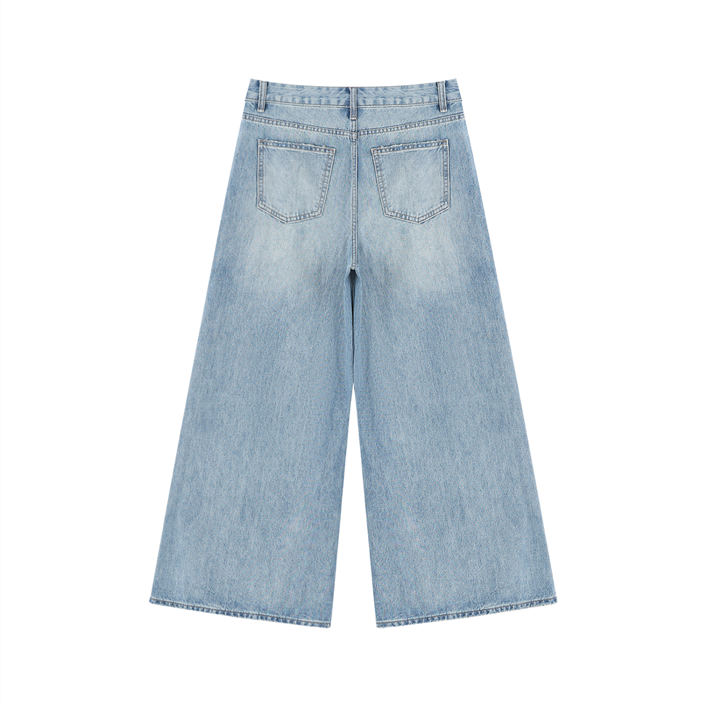 Women's Vintage Wash Distressed Wide Leg Jeans
