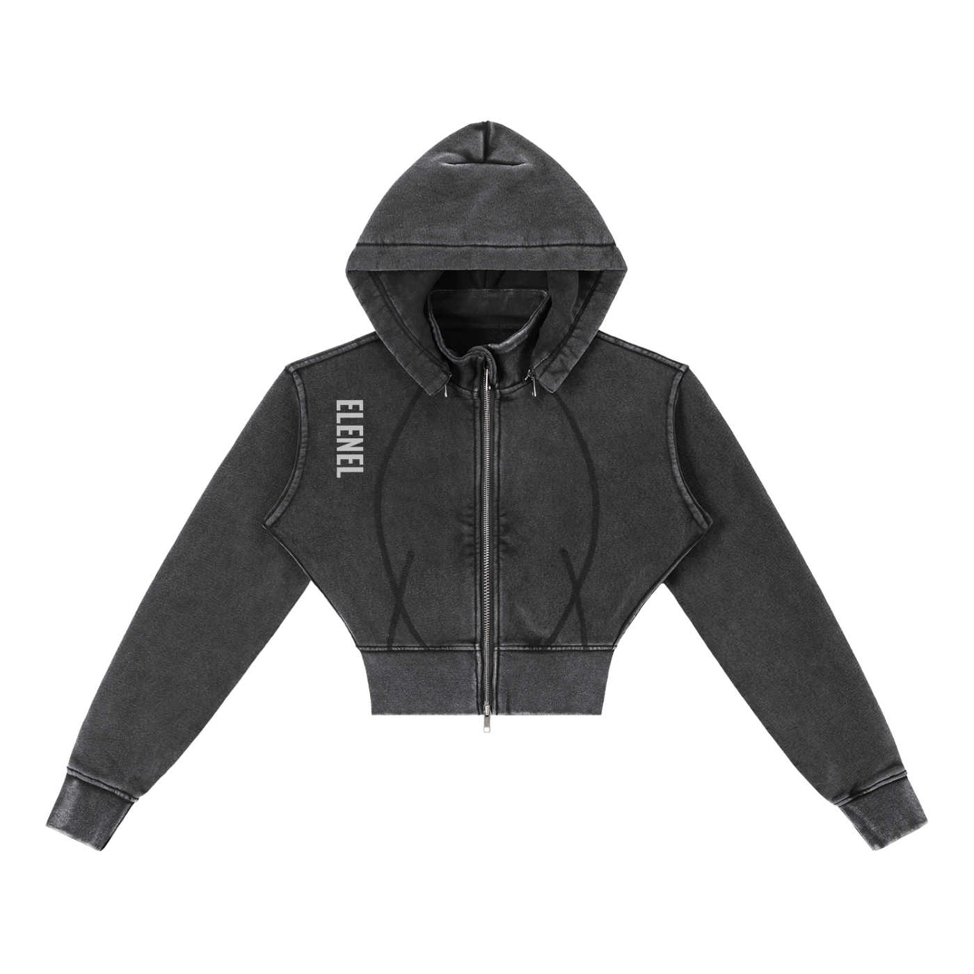 Vintage Washed Cropped Fleece Hoodie