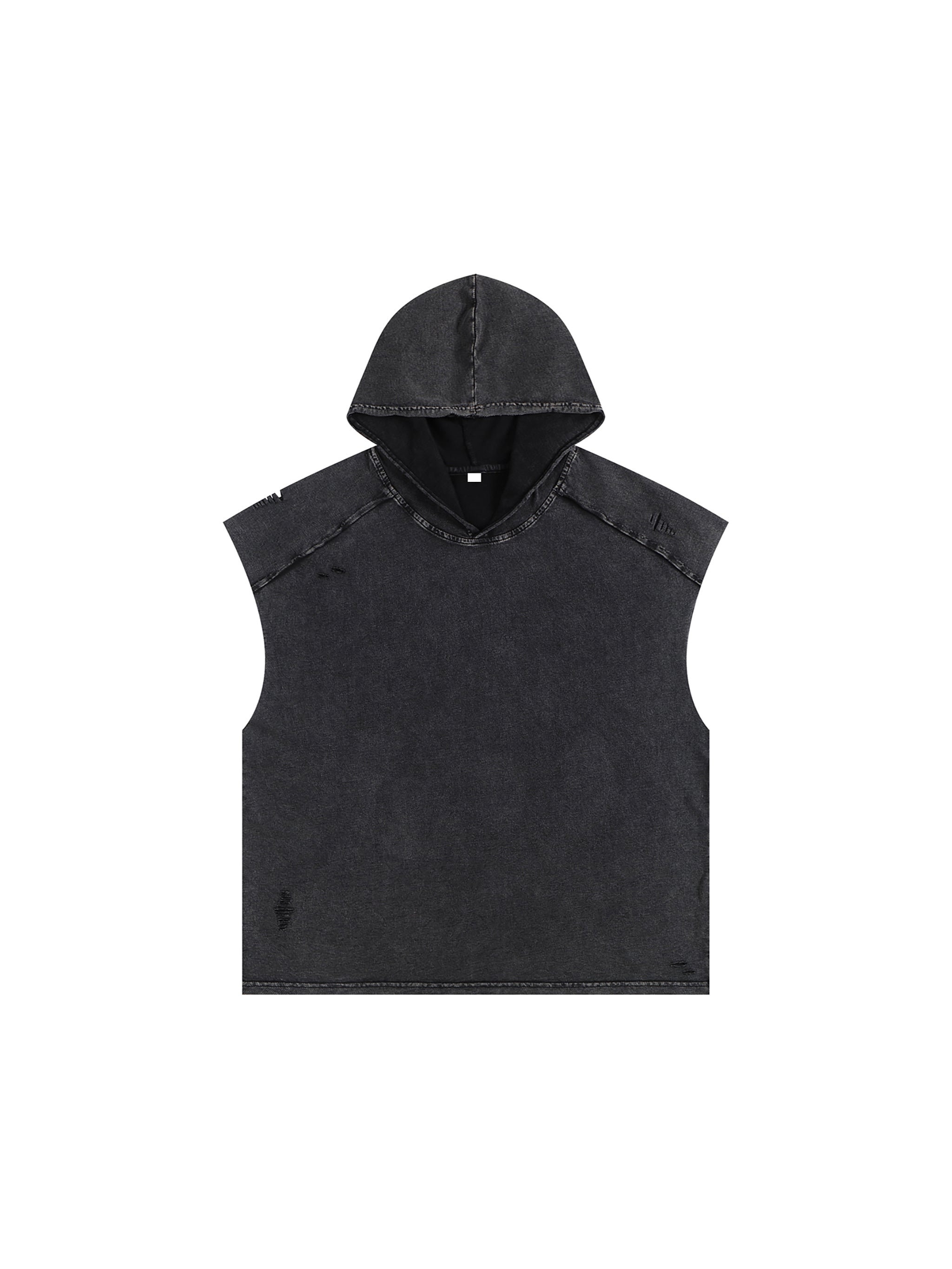 Snow Washed Boxy Hooded Tank Top