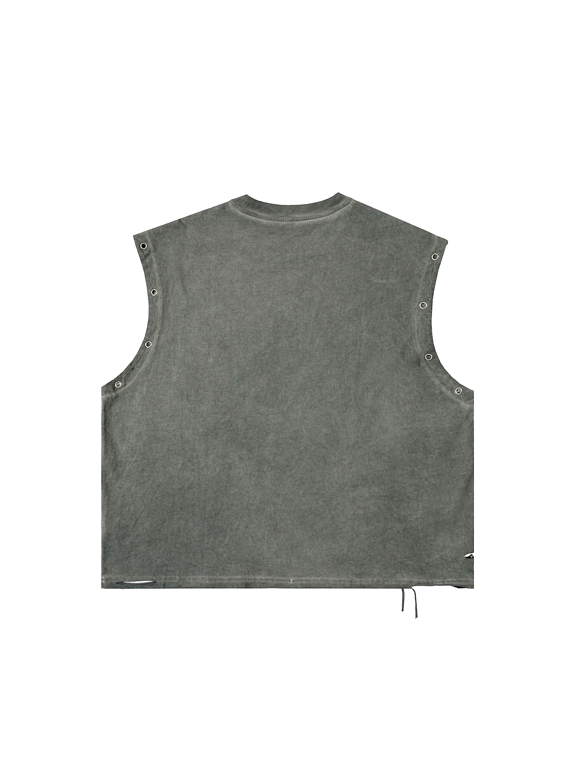 Distressed Grommet Eyelet Tank Top